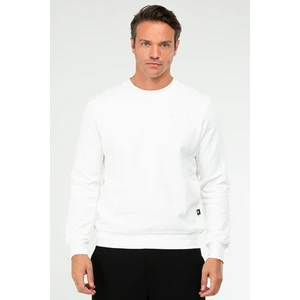 Ekru Regular Pamuklu O Yaka Basic Erkek Sweatshirt XC2372