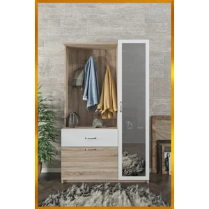 Kamer Ae-3042 Reina Delüx Portmanto Askılık Vestiyer Ayakkabı Dolabı Çekmeceli Dolap Akçaağaç