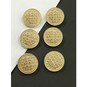 6 Adet (23 Cm) Hasır Desenli Gold Renk Trençkot Ve Blazer Ceket Düğmesi
