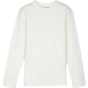 Ekru Basic Unisex Çocuk Kışlık Sıfır Yaka Uzun Kollu Tişört