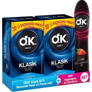 Klasik 40'lı Prezervatif & Çilek  Jel 100 ml