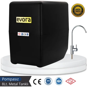 8 Lt. Metal Tanklı Çift Karbonlu Kapalı Kasa Pompasız Su Arıtma Cihazı 