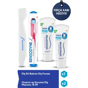 Onarım Koruma 75ml X 2 Adet + Diş Eti Bakımı Diş Fırçası + Fırça Kabı Hediye