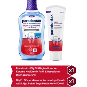 Diş Eti Güçlendirme Ve Koruma Diş Macunu 75ml + Diş Eti Güçlendirme Ve Koruma Ağız Bakım Suyu Ferah Nane 500ml
