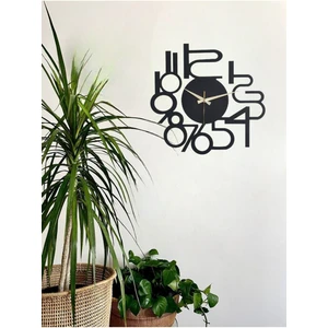 Rakam Çerçeveli Metal Duvar Saati 1,5 mm Kalınlık 50 x 50 cm Siyah