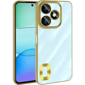 Xiaomi Redmi 13 4g Kılıf Kamera Korumalı Logo Gösteren Omega Kapak-Gold