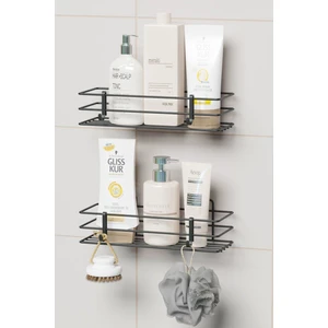 Yapışkanlı 2'li Set Banyo Rafı Duş Şampuanlık Duvar Düzenleyici Organizer