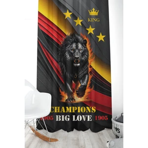 Bertille Home Çocuk ve Bebek Odası Sarı Kırmızı Taraftar Futbol Serisi Fon Perde Tek Kanat (Child Room Curtain)