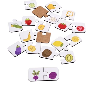 Sebze ve Meyvelerin Dünyası Ahşap Ikili Puzzle Seti Çocuklar Anaokulu ve Kreşler Montessori