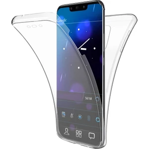 Skyarc Huawei Mate 20 Pro 360 Derece Kılıf Kristal Silikon Şeffaf Soft Ön Arka