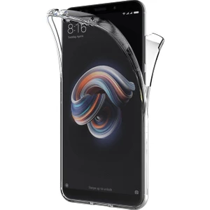 Xiaomi Redmi Note 5 Pro 360 Derece Kılıf Kristal Silikon Şeffaf Soft Ön Arka