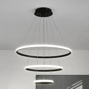 3 Renk Işık, Gövde Renk Seçenekli, 3 Katlı Çember LED Avize