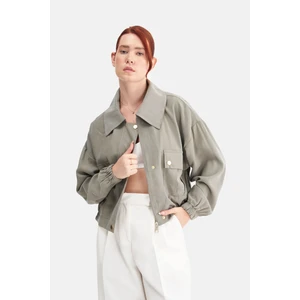 Kadın Geniş Yaka Modal Karışımlı Ceket