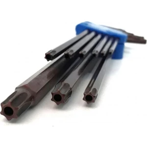 9 Parça Delikli Torx Allen Seti Uzun Boy T10 - T15 - T20 - T25 - T27 - T30 - T40 - T45 - T50