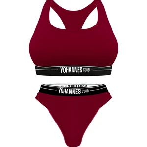 Yohannesclub  Kadın İç Çamaşırı Takımı(B. Sütyen-Brazilian), Bordo
