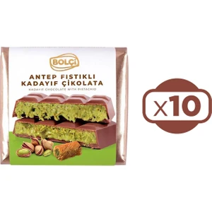 Fıstıklı Kadayıf Dolgulu Sütlü Dubai Çikolatası 100 gr x 10 Adet