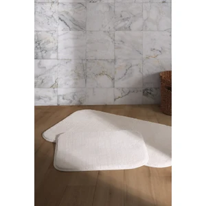 Banyo Paspas Takımı 2li Kaydırmaz Tabanlı Peluş Dokuma Doly Krem