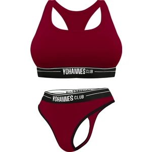 Yohannesclub  Kadın İç Çamaşırı Takımı(B. Sütyen-Tanga), Bordo