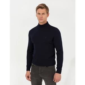 Pierre Cardin Erkek Lacivert Slim Fit Yarım Balıkçı Yaka Basic Triko Kazak 50256965-VR033