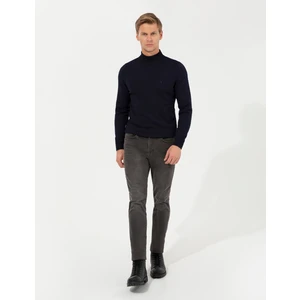 Pierre Cardin Erkek Lacivert Slim Fit Yarım Balıkçı Yaka Basic Triko Kazak 50256965-VR033