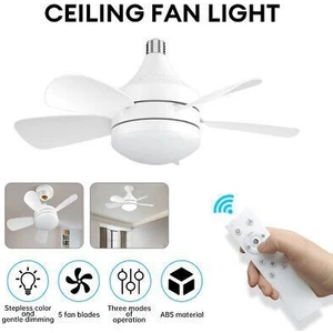 Çok Kaliteli, 3 Işık Modlu, Pervaneli, Kumandalı Serinleten LED Ampul, 62 Watt Pervaneli Fan Ampul