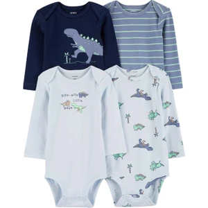 Erkek Bebek Uzun Kollu Body Set 4'lü Paket