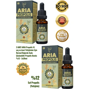 2 Adet Yetişkinler İçin Suda Çözünebilir Normal Değerde Propolis Damla %12 - 2x20ml