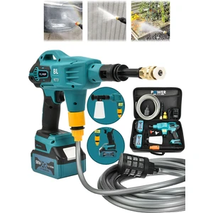 Power Black German Kömürsüz Şarjlı Oto Yıkama Makinesi Çift Akülü Bahçe Yıkama Makinasi