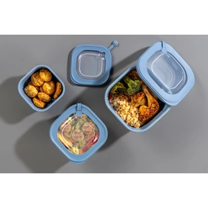 Nesto Home 3'lü Kapağıyla Birlikte Mikrodalgaya Uyumlu Saklama Kabı Set 1X600 1X1100 1X1800