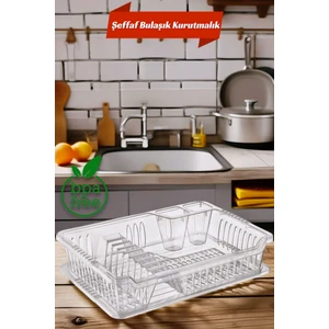 Open Home Concept Tezgah Üstü Bulaşıklık - Tabaklık - Kurutmalık Bulaşık Düzenleyicisi Şeffaf