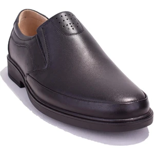 DMA08-07KS Siyah Ortopedik Günlük Kauçuk Taban Erkek Deri Ayakkabı