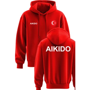 Aikido Baskılı 3 Ip Kapşonlu Sweatshirt Aikido Hoodie