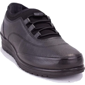 104516 Siyah 5 Nokta Ortopedik Günlük Kadın Deri Ayakkabı