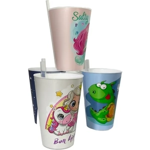 Pipetli Bardak Plastik 400ML - 3 Adet