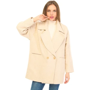 Fast Perry Taş Rengi Flota Cep Detaylı Oversize Balık Sırtı Kısa Kaban