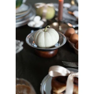 Beige & Stone Ahşap Ayaklı 15,5 cm Çerez Meyve Kuruyemiş Sunum Kase Stand