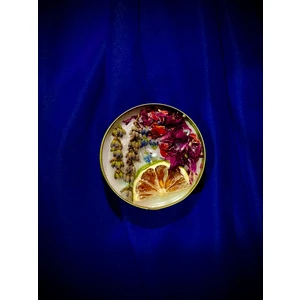 Lavanta Kokulu Doğal Çiçek ve Narenciye Temalı Dekoratif Yoga ve Meditasyon Mumu