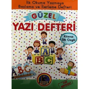 Karatay Çocuk Güzel Yazı Defteri - Kılavuz Dik Çizgili - Büyük Boy