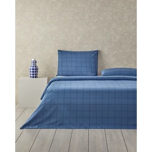Textured Check Kolay Ütülenir Çift Kişilik Nevresim Seti 200X220 cm Lacivert