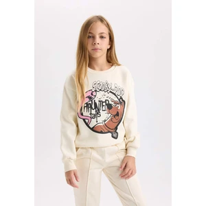 Kız Çocuk Ekru Scooby Doo Relax Fit Bisiklet Yaka Sweatshirt D2827A824WN