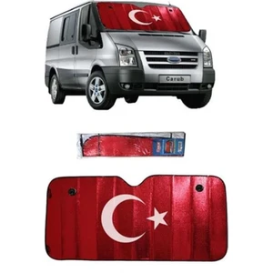 Türk Bayraklı 70x145cm 1. Kalite Metalize Güneşlik Balonlu