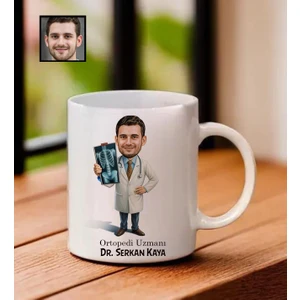 Kişiye Özel Karikatürlü Ortopedi Doktor Temalı Kupa Bardak 