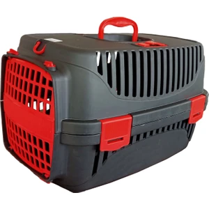 Kedi Köpek Taşıma Sepeti Evcil Hayvan Çantası 30x50 cm Kırmızı Siyah