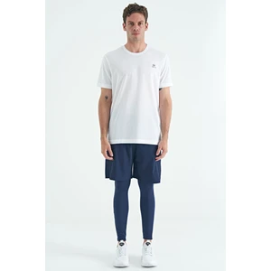 Tommy Life İndigo Arka Bilek Baskı Detaylı Yüksek Bel Slim Fit Aktif Spor Erkek Tayt - 84988