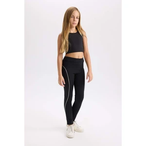 Kız Çocuk Şerit Detaylı Standart Boy Tayt D6549A824WN