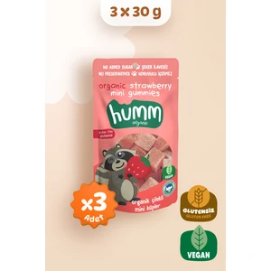 Organik Glutensiz Vegan Çilekli Mini Küpler Atıştırmalık Paketi - 3 Adet