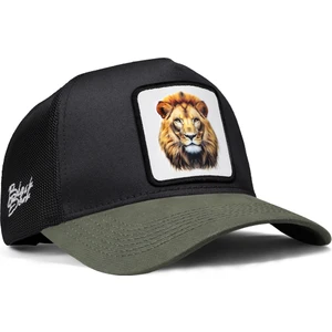 V1 Trucker Aslan- 10BS Kod Logolu Unisex Haki Siperli-Siyah Şapka