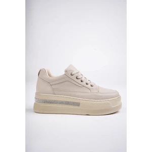 Tomova Garantili Günlük Kalın Taban Bağcıklı Taşlı Kadın Sneaker Spor Ayakkabı