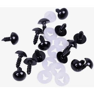Engin TT Amigurumi Siyah Vidalı Göz Örgü Bebek Gözleri El Örgüsü Oyuncak Gözleri 10 mm -12 mm -5+5 Çift (20 Adet)