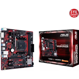 B450M-Dragon Ddr4 4400MHz Dvi-Hdmi Am4 M2 mATX Anakart